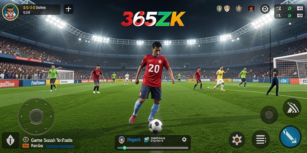 Tampilan permainan <strong>365ZK</strong> yang mendebarkan di lapangan sepak bola.