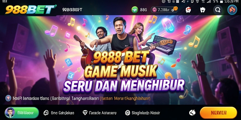 Tampilan gameplay 988BET yang menampilkan asyiknya bermain musik.