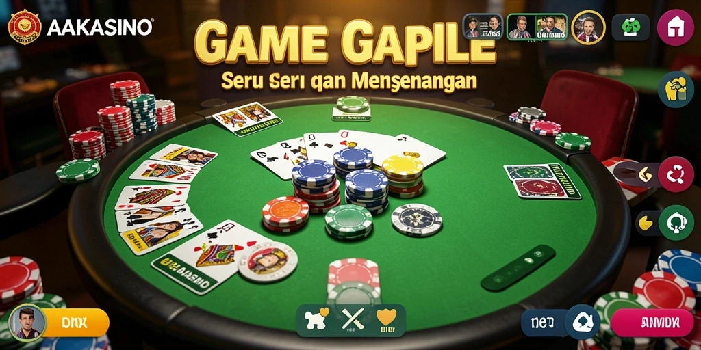 Screenshot gameplay Gaple di AAKASINO yang seru dan interaktif.