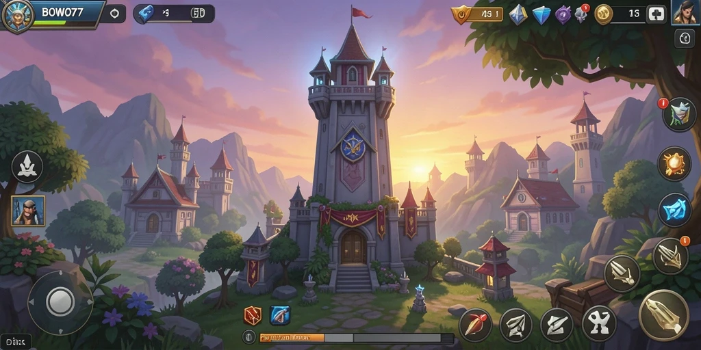 Tampilan dinamis gameplay Tower Defense yang menarik dan seru.