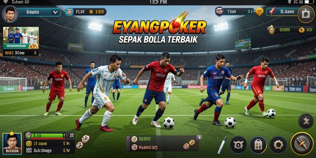 Tampilan gameplay seru dalam permainan sepak bola EYANGPOKER.
