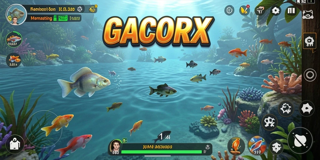 Tampilan gameplay GACORX yang mendebarkan saat memancing.