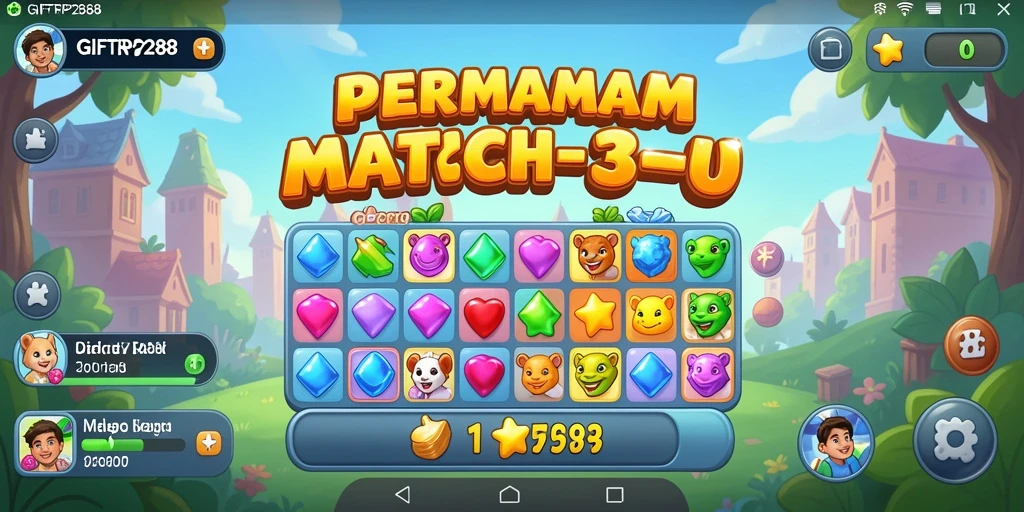 Screenshot dari gameplay seru GIFTRP288 dengan berbagai tantangan Match-3.