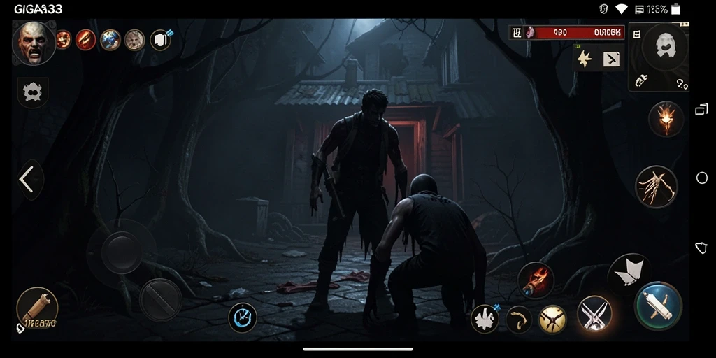 Screenshot gameplay yang menampilkan suasana Horror di GIGA33.
