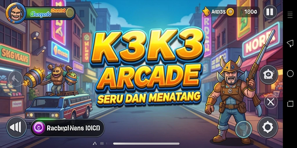 Screenshot gameplay K3K3 menampilkan aksi seru dan grafis menarik.