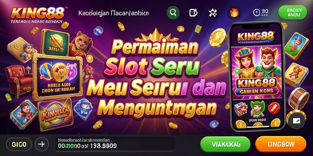 Tampilan gameplay KING88 yang menarik dan penuh warna dalam permainan Slot.