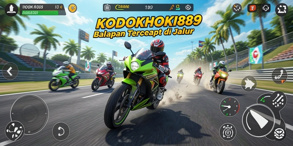 Screenshot KODOKHOKI889 menunjukkan aksi balap motor yang menegangkan.