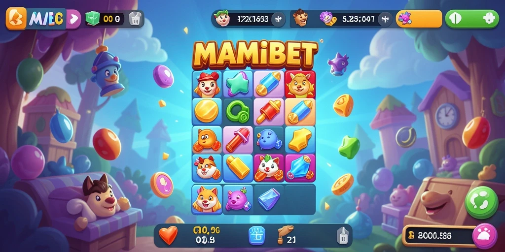 Screenshot MAMIBET menampilkan gameplay seru di dunia Match-3.