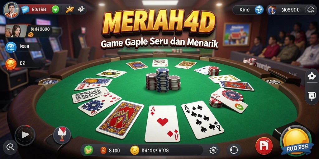Tampilan menarik dari gameplay Gaple di MERIAH4D.