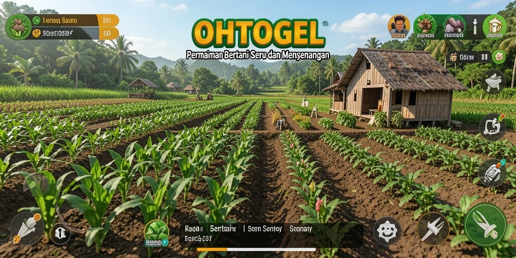 Screenshot gameplay OHTOGEL yang menunjukkan aktivitas pertanian.