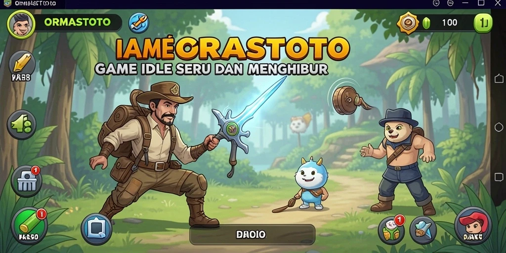 Tampilan gameplay menarik ORMASTOTO dengan elemen Idle.