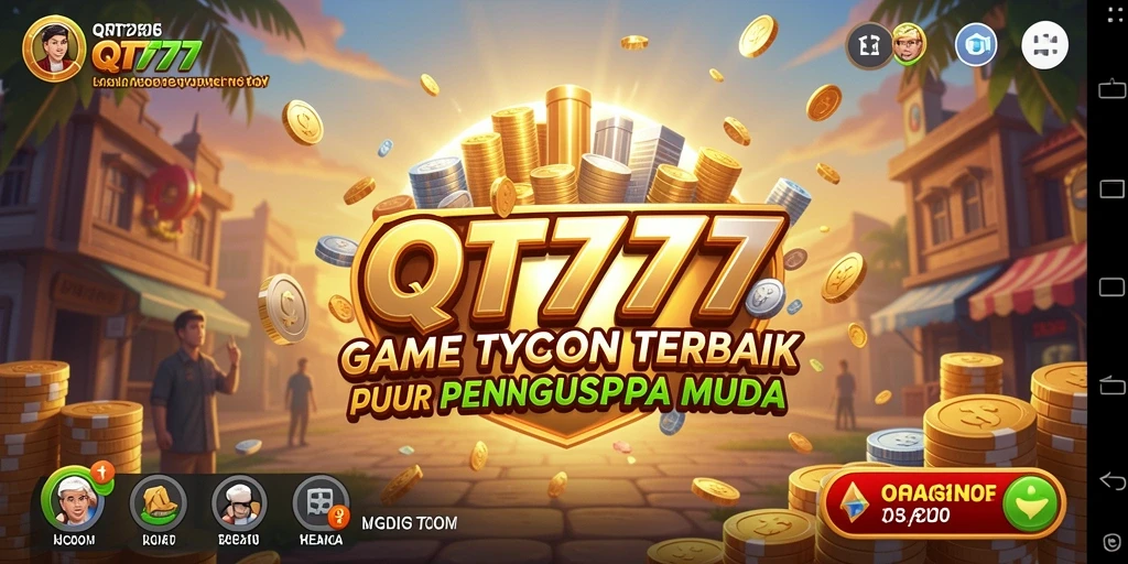 Tampilan gameplay QT777 yang menarik dan interaktif dalam simulasi bisnis Tycoon.