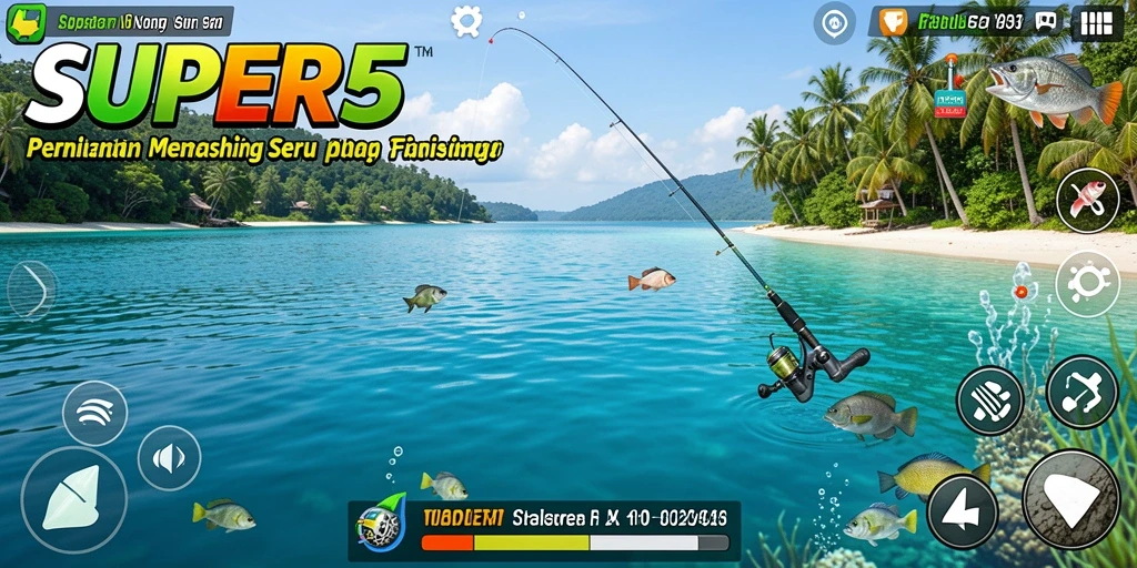 Tangkapan ikan besar dalam gameplay SUPER5 yang mengasyikkan.