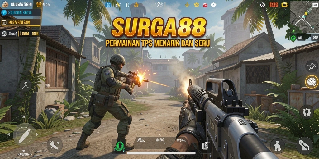 Tangkapan layar menampilkan aksi mendebarkan dalam SURGA88.