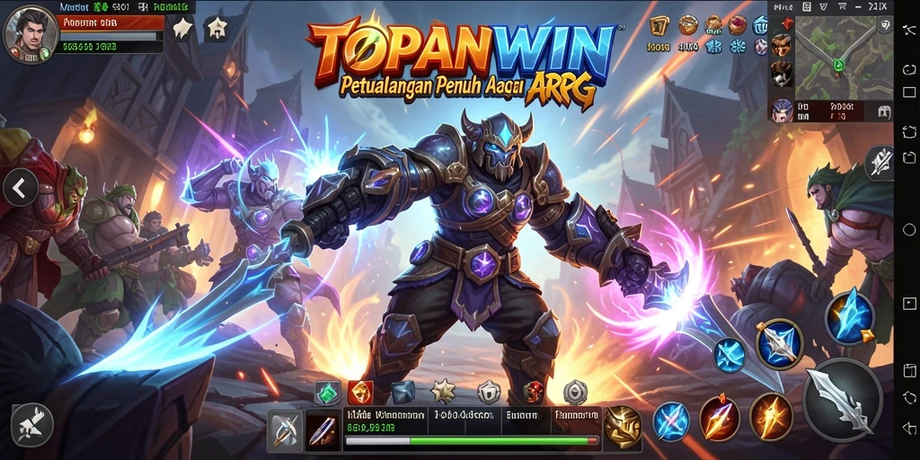 Screenshot gameplay TOPANWIN yang menunjukkan aksi pertempuran seru.