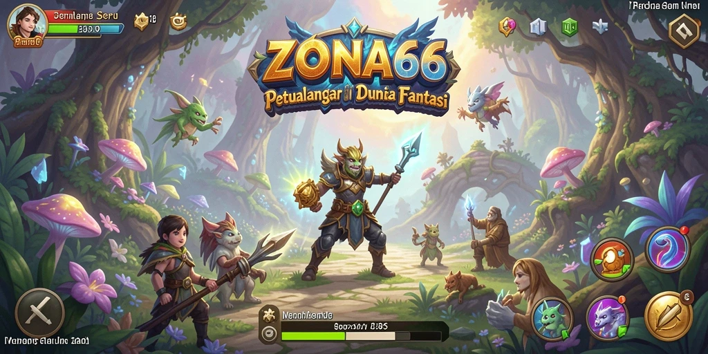 Screenshot gameplay ZONA66 menunjukkan aksi seru di dunia petualangan.